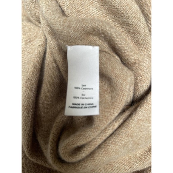 Cinq a sept 100% Cashmere knotted sweater Camel Size M FLAW - Picture 4 of 7